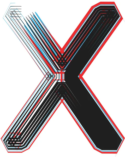 Иллюстрация шрифта LETTER X — стоковый вектор