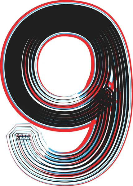 Lettertype illustratie nummer 9 — Stockvector