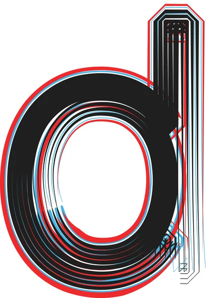 Lettertype illustratie letter d — Stockvector
