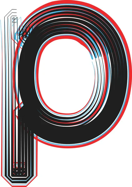 Lettertype illustratie letter p — Stockvector