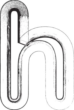 Grunge yazı tipi. Mektup h