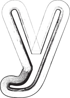 Grunge yazı tipi. Mektup y