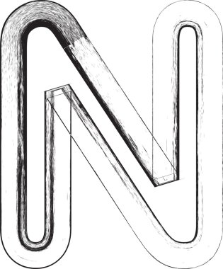 Grunge yazı tipi. Harf n