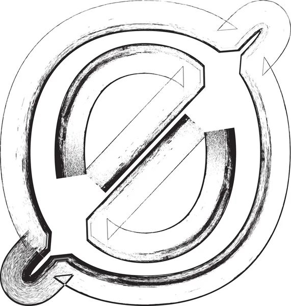 Grunge Font. Número 0 — Archivo Imágenes Vectoriales