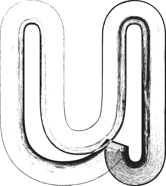 Grunge lettertype. Brief u — Stockvector