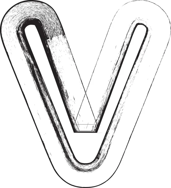 Grunge lettertype. Brief V — Stockvector