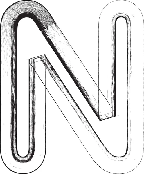 Γραντζ γραμματοσειρά. Γράμμα n — Διανυσματικό Αρχείο