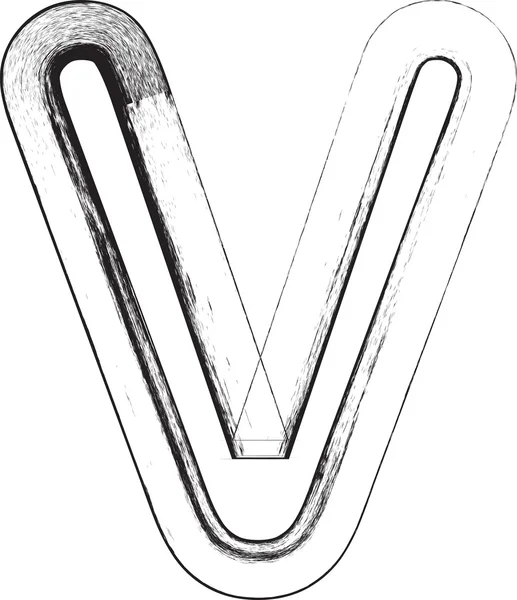 Grunge lettertype. Brief V — Stockvector