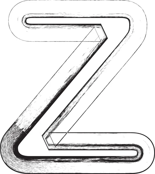 Grunge lettertype. Brief Z — Stockvector