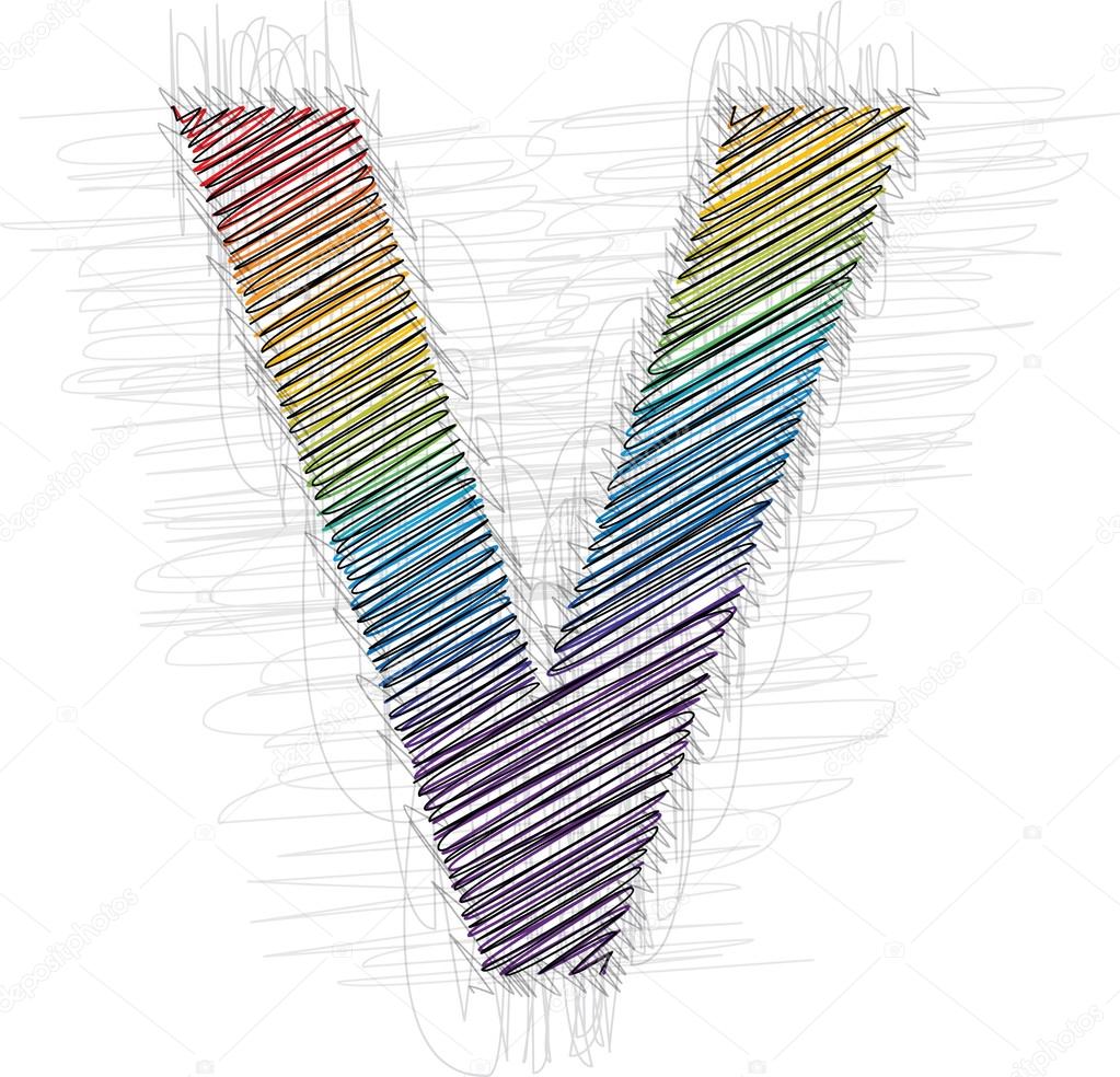 Hand draw font LETTER V Stock Vector Image by ©aroas 39878779
