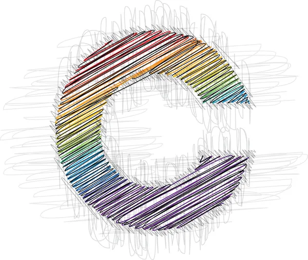 Hand drawn font LETTER c — Stock Vector
