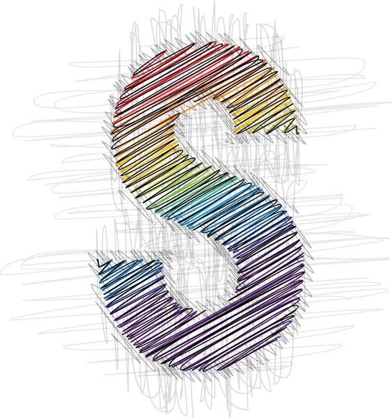 Hand drawn font LETTER s — Stock Vector