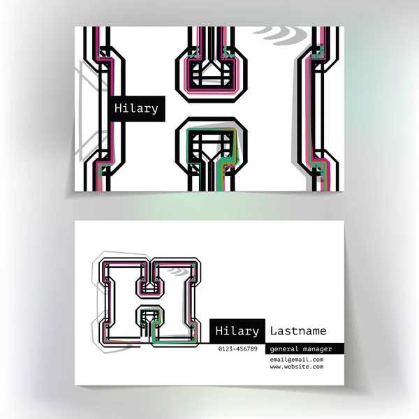 H harfi ile kartvizit tasarım — Stok Vektör