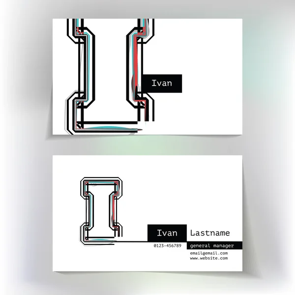 Дизайн визитки с буквой I — стоковый вектор
