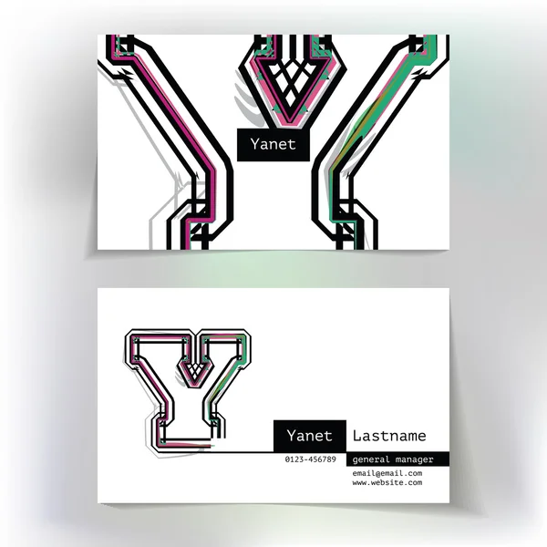 Design biglietto da visita con lettera Y — Vettoriale Stock