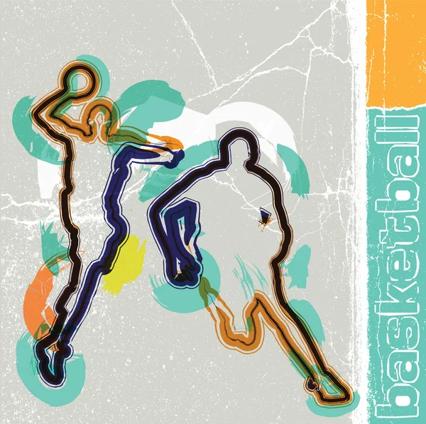 Jugador de baloncesto en acción — Vector de stock