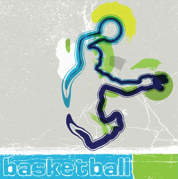 Joueur de basket en action — Image vectorielle