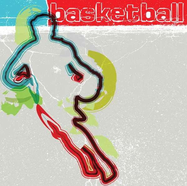 Joueur de basket en action — Image vectorielle