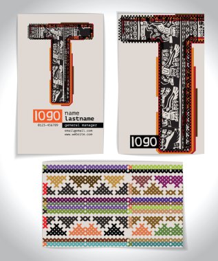 Antik kartvizit tasarım mektup t