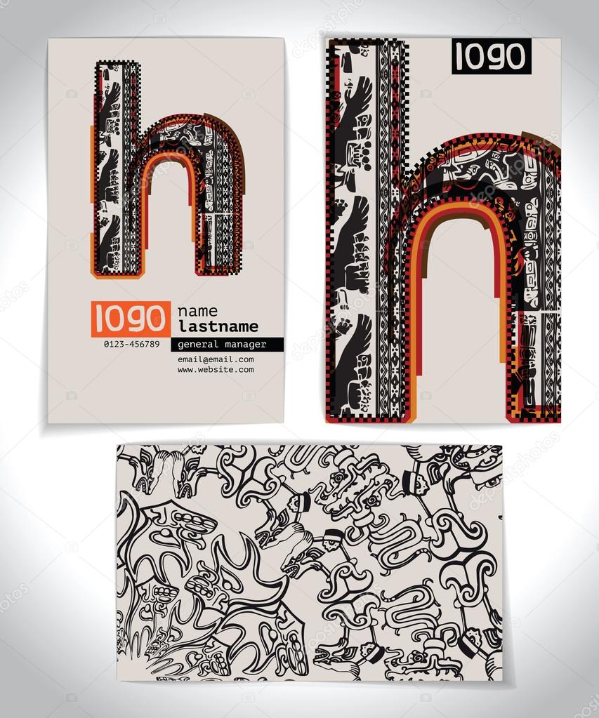 Ancient Business card design LETTER h