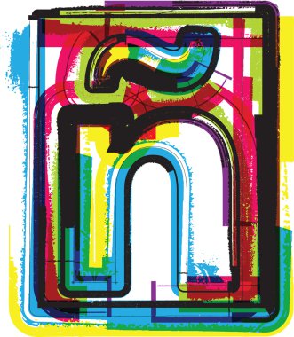 Colorful Grunge Font LETTER ñ