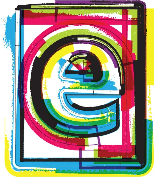 Colorido Grunge Font LETTER E — Archivo Imágenes Vectoriales