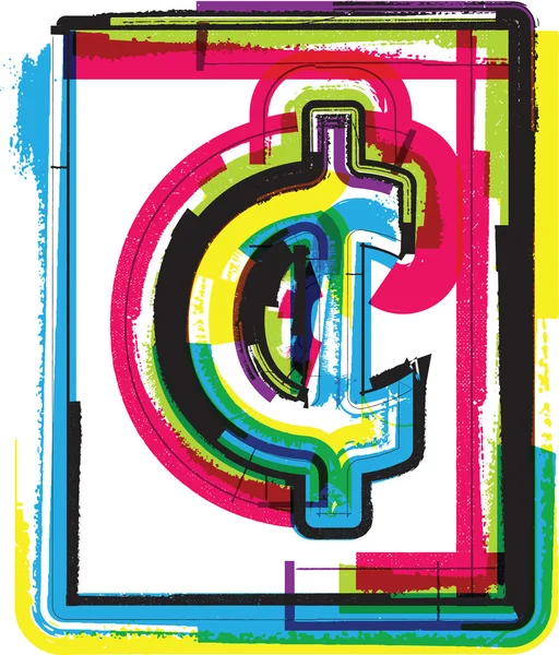 Colorido símbolo Grunge — Vector de stock