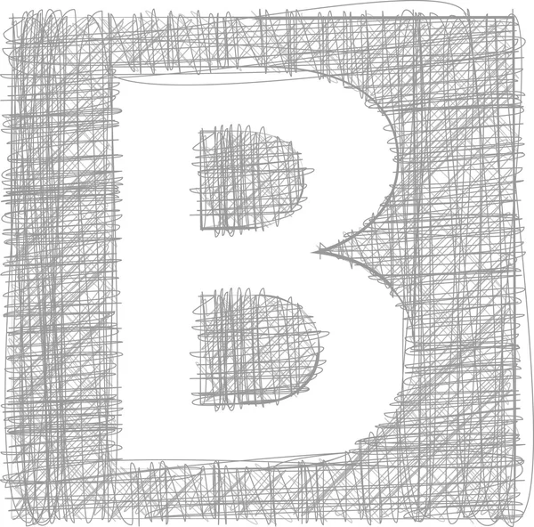 FreeHand typografi bokstaven b — Stock vektor