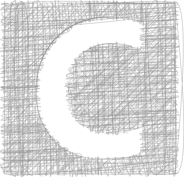 Od ruky typografie písmeno c — Stockový vektor