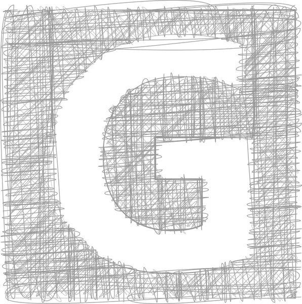 Типография Freehand Letter G — стоковый вектор