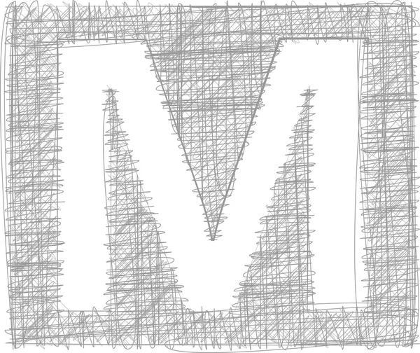 FreeHand typografi bokstaven m — Stock vektor