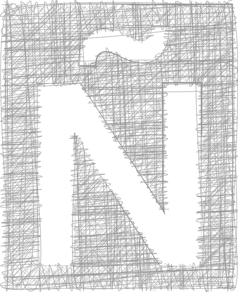 FreeHand typografi bokstaven ñ — Stock vektor