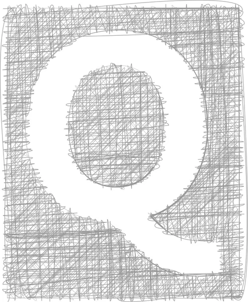 Freihandtypografie Buchstabe q — Stockvektor