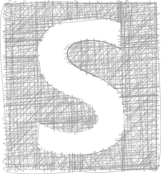 FreeHand typografi bokstaven s — Stock vektor