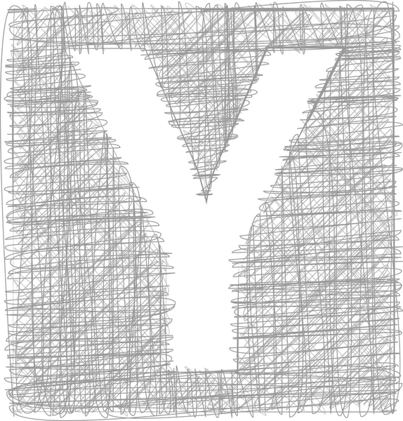FreeHand typografi bokstaven y — Stock vektor