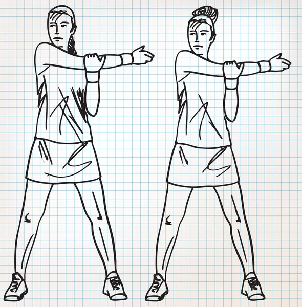 Rekoefeningen schets illustratie — Stockvector