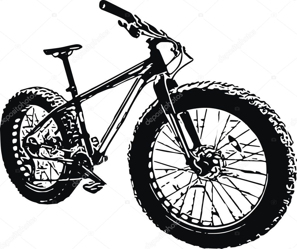Road bike silhouette, detailed vector illustration 