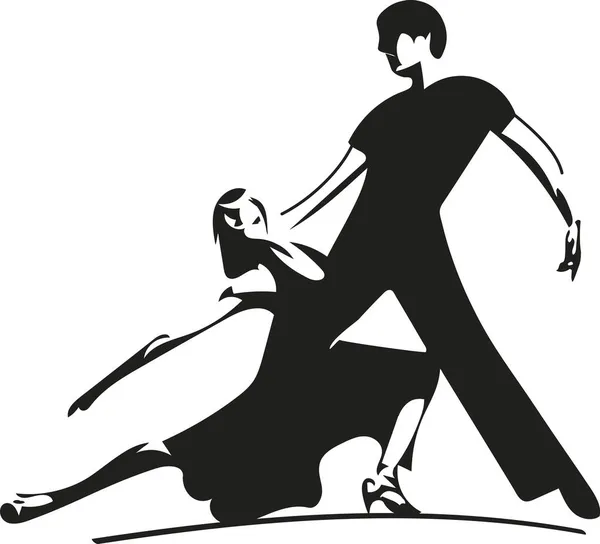 Latin Dans Çift Soyut Gösteren Resim — Stok Vektör