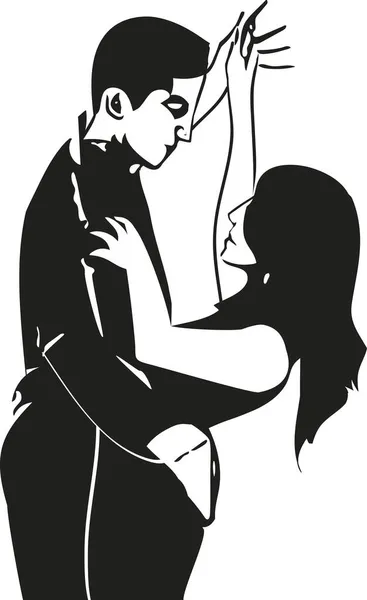 Abstract Illustration Latino Dancing Couple — Stock Vector
