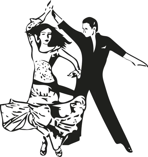 Ilustración Abstracta Pareja Latina Bailando — Archivo Imágenes Vectoriales