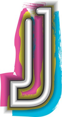 Neon İmza Harfi j Vektör illüstrasyonu