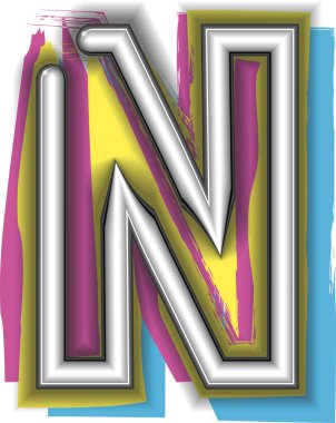 Neon İmza Harfi ve Vektör illüstrasyonu