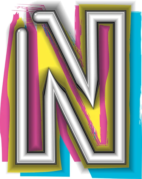 Neon Sign Letter Illustration Vectorielle — Image vectorielle
