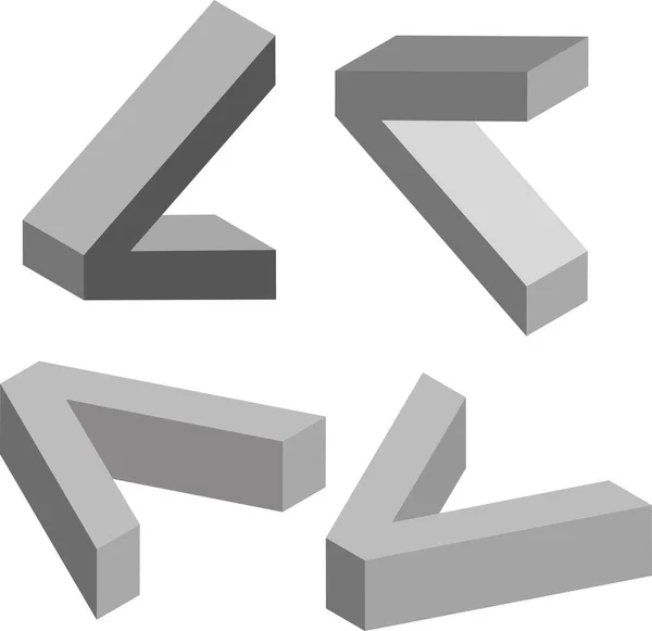 Isometrisches Symbol Vorlage Zur Erstellung Von Logos Emblemen Monogrammen Schwarz — Stockvektor
