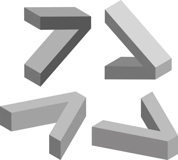 Símbolo Isométrico Modelo Para Criação Logotipos Emblemas Monogramas Preto Branco — Vetor de Stock