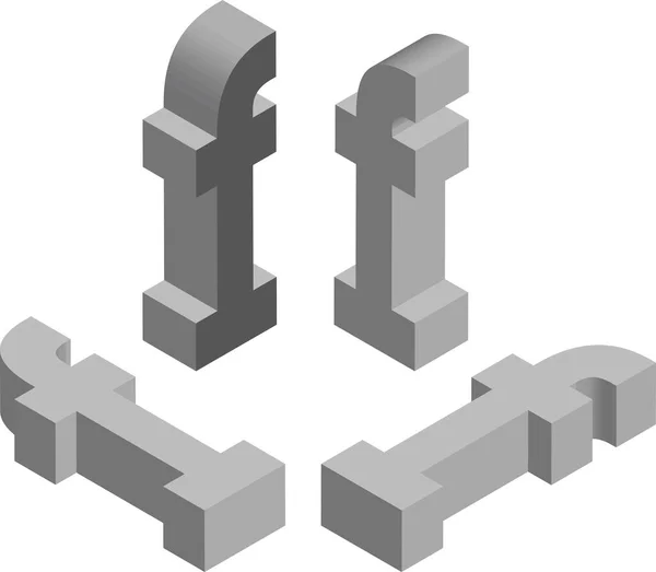 Isometrische Letter Sjabloon Voor Het Maken Van Logo Emblemen Monogrammen — Stockvector