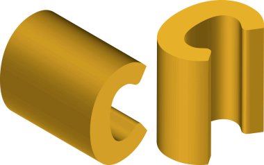 Logolar, amblemler ve monogramlar yaratmak için Isometric C harfi şablonu. Siyah ve beyaz. 3B sanat sembolü illüstrasyonu