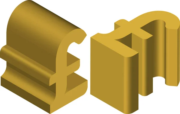 Símbolo Libra Isométrica Modelo Para Criação Logotipos Emblemas Monogramas Preto — Vetor de Stock