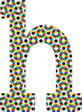 Renkli yarım ton yazı tipi tasarımı h - vektör illüstrasyonu