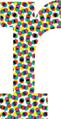 Renkli yarım ton yazı tipi tasarımı harfi r - vektör illüstrasyonu